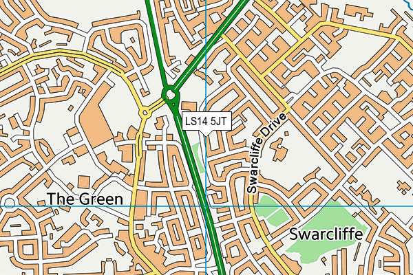 LS14 5JT map - OS VectorMap District (Ordnance Survey)