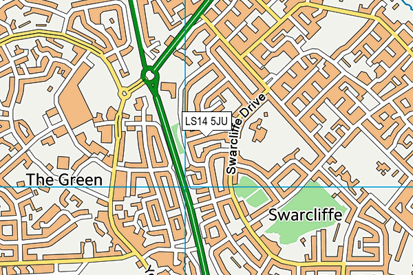 LS14 5JU map - OS VectorMap District (Ordnance Survey)