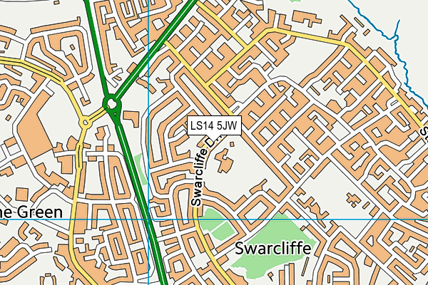 LS14 5JW map - OS VectorMap District (Ordnance Survey)