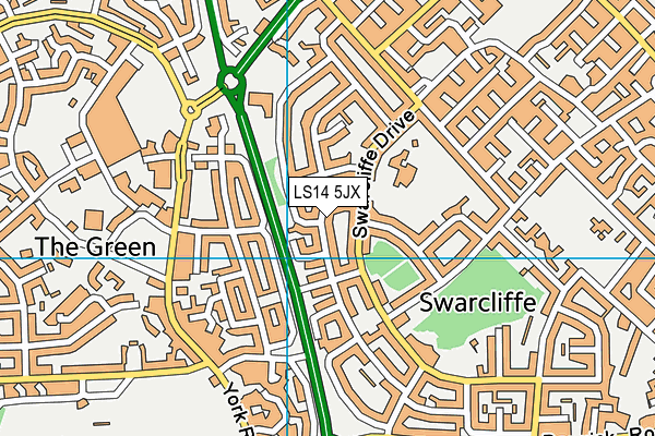LS14 5JX map - OS VectorMap District (Ordnance Survey)