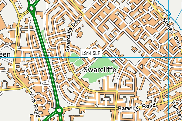 LS14 5LF map - OS VectorMap District (Ordnance Survey)