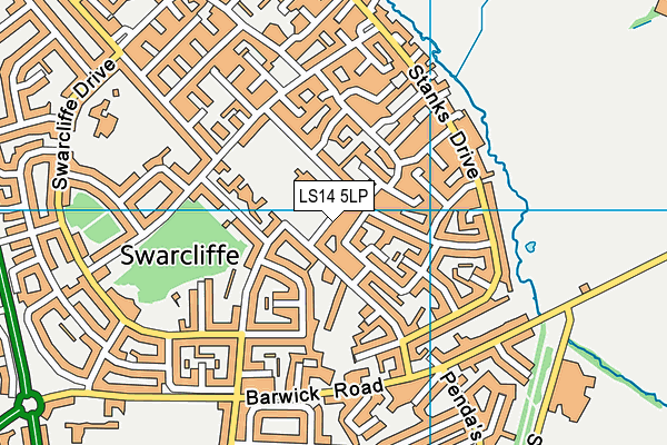 LS14 5LP map - OS VectorMap District (Ordnance Survey)