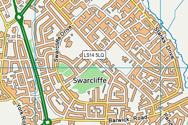 LS14 5LQ map - OS VectorMap District (Ordnance Survey)