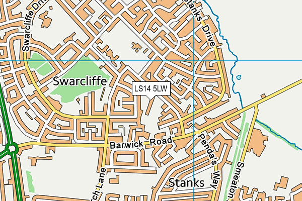LS14 5LW map - OS VectorMap District (Ordnance Survey)