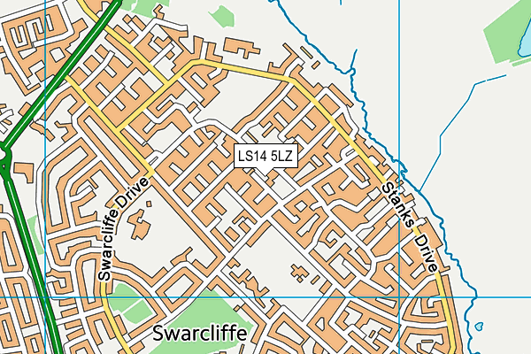 LS14 5LZ map - OS VectorMap District (Ordnance Survey)