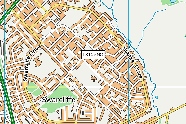 LS14 5NG map - OS VectorMap District (Ordnance Survey)