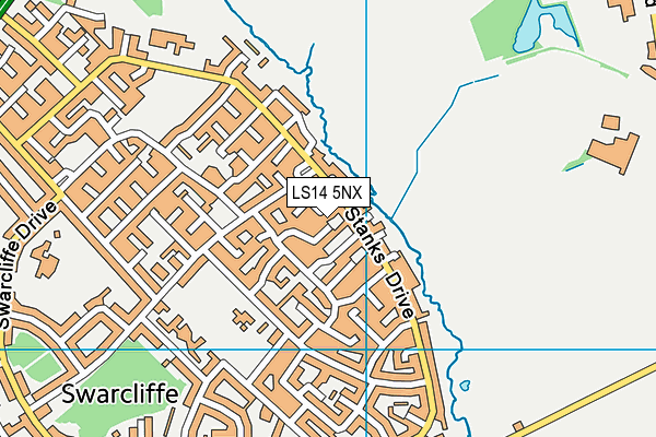 LS14 5NX map - OS VectorMap District (Ordnance Survey)