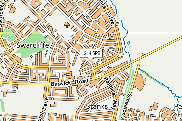 LS14 5PB map - OS VectorMap District (Ordnance Survey)