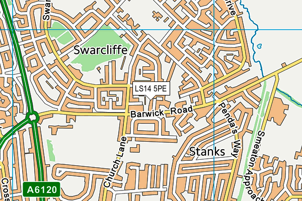 LS14 5PE map - OS VectorMap District (Ordnance Survey)