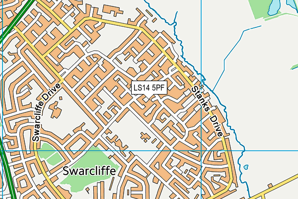 LS14 5PF map - OS VectorMap District (Ordnance Survey)