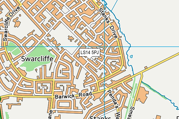 LS14 5PJ map - OS VectorMap District (Ordnance Survey)