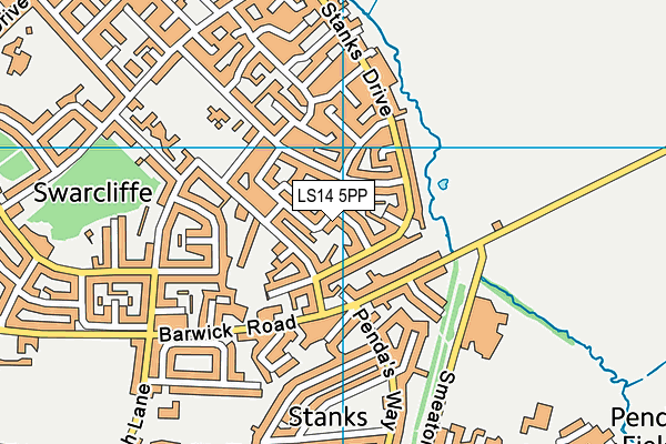 LS14 5PP map - OS VectorMap District (Ordnance Survey)