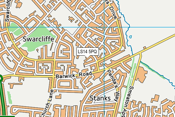 LS14 5PQ map - OS VectorMap District (Ordnance Survey)