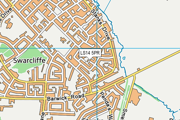 LS14 5PR map - OS VectorMap District (Ordnance Survey)