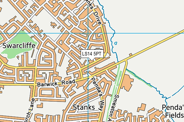 LS14 5PT map - OS VectorMap District (Ordnance Survey)