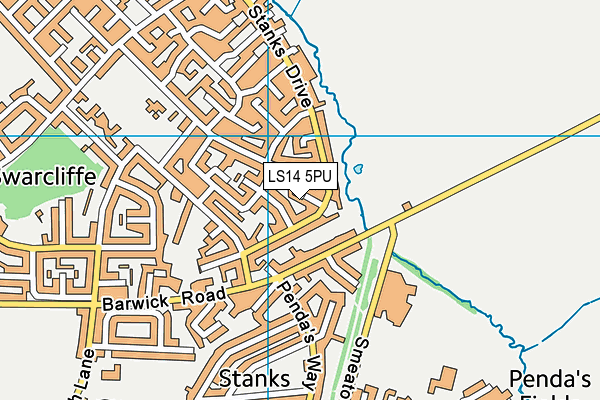 LS14 5PU map - OS VectorMap District (Ordnance Survey)
