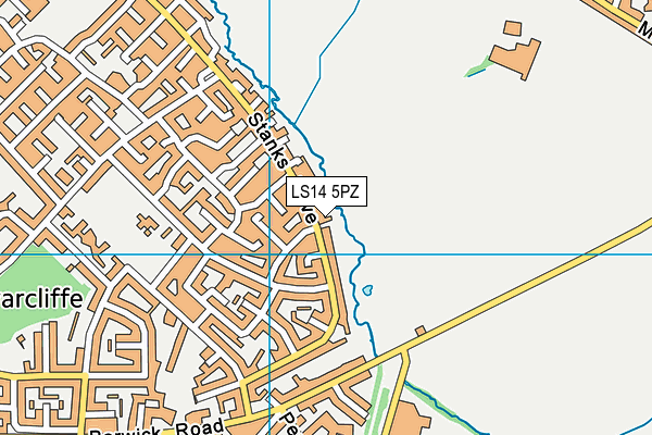 LS14 5PZ map - OS VectorMap District (Ordnance Survey)