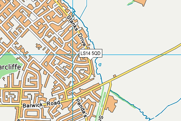 LS14 5QD map - OS VectorMap District (Ordnance Survey)