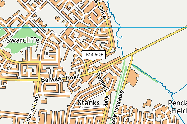 LS14 5QE map - OS VectorMap District (Ordnance Survey)