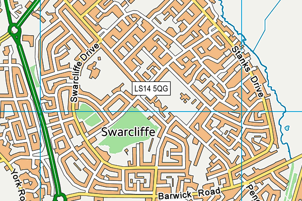 LS14 5QG map - OS VectorMap District (Ordnance Survey)