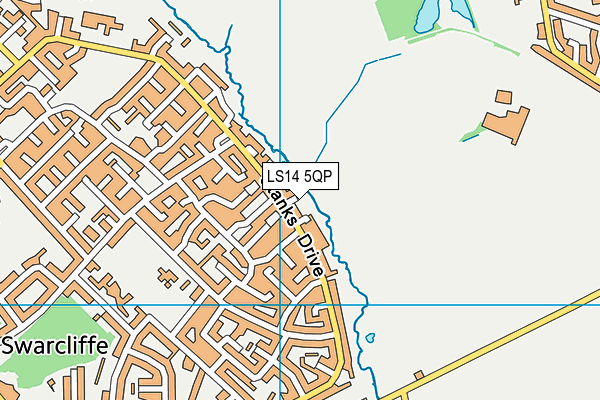 LS14 5QP map - OS VectorMap District (Ordnance Survey)