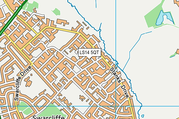 LS14 5QT map - OS VectorMap District (Ordnance Survey)