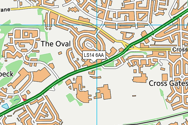 LS14 6AA map - OS VectorMap District (Ordnance Survey)