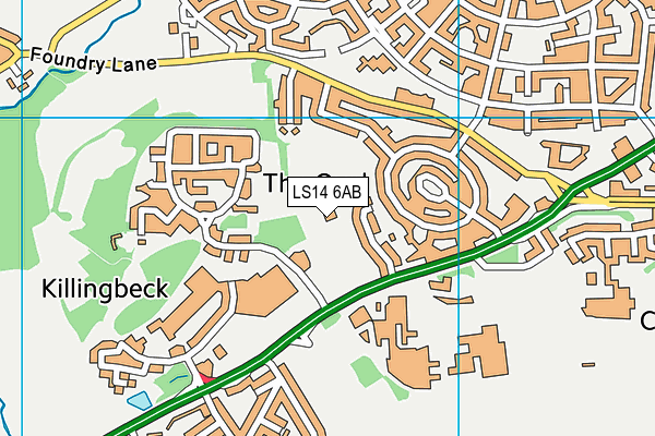 LS14 6AB map - OS VectorMap District (Ordnance Survey)