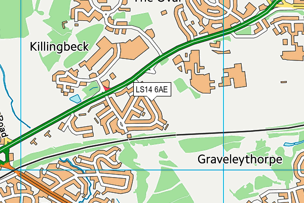 LS14 6AE map - OS VectorMap District (Ordnance Survey)