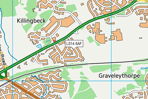 LS14 6AF map - OS VectorMap District (Ordnance Survey)