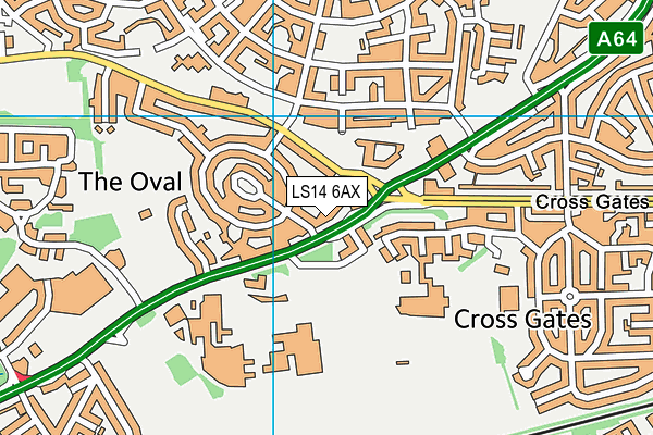 LS14 6AX map - OS VectorMap District (Ordnance Survey)