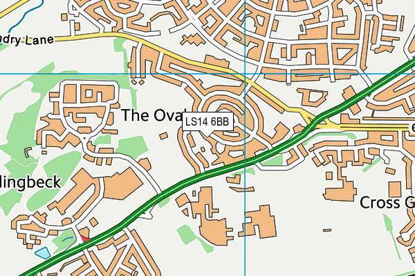 LS14 6BB map - OS VectorMap District (Ordnance Survey)
