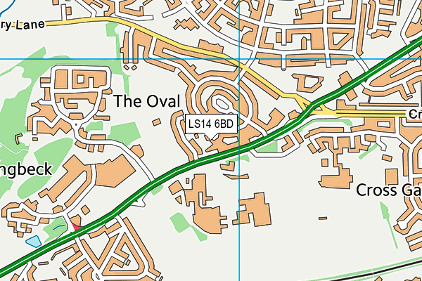 LS14 6BD map - OS VectorMap District (Ordnance Survey)