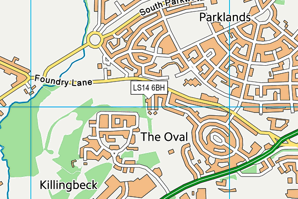 LS14 6BH map - OS VectorMap District (Ordnance Survey)