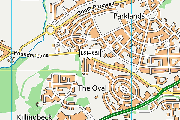 LS14 6BJ map - OS VectorMap District (Ordnance Survey)