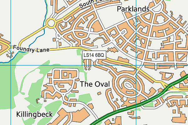 LS14 6BQ map - OS VectorMap District (Ordnance Survey)