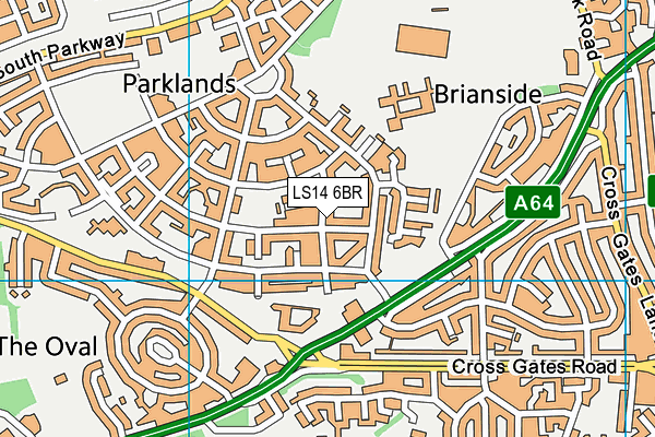 LS14 6BR map - OS VectorMap District (Ordnance Survey)