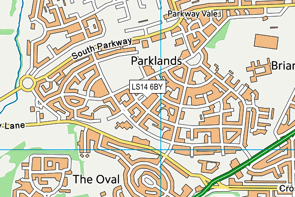 LS14 6BY map - OS VectorMap District (Ordnance Survey)