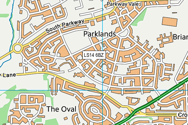 LS14 6BZ map - OS VectorMap District (Ordnance Survey)