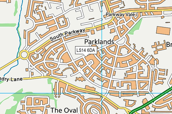 LS14 6DA map - OS VectorMap District (Ordnance Survey)