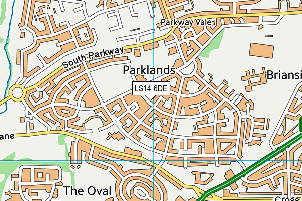 LS14 6DE map - OS VectorMap District (Ordnance Survey)