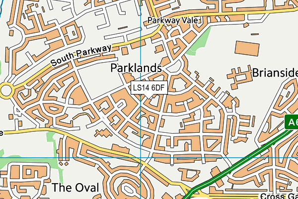 LS14 6DF map - OS VectorMap District (Ordnance Survey)