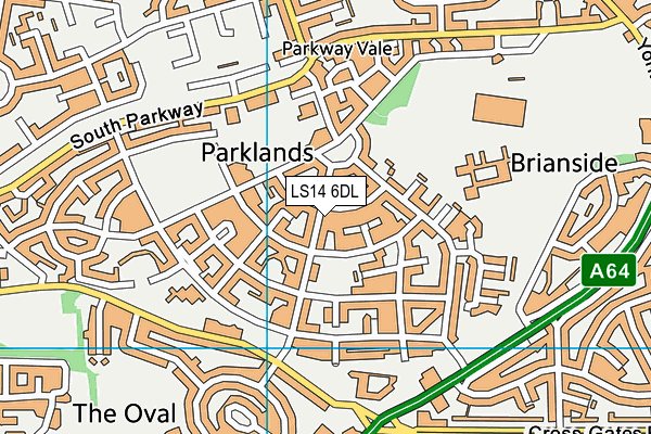 LS14 6DL map - OS VectorMap District (Ordnance Survey)