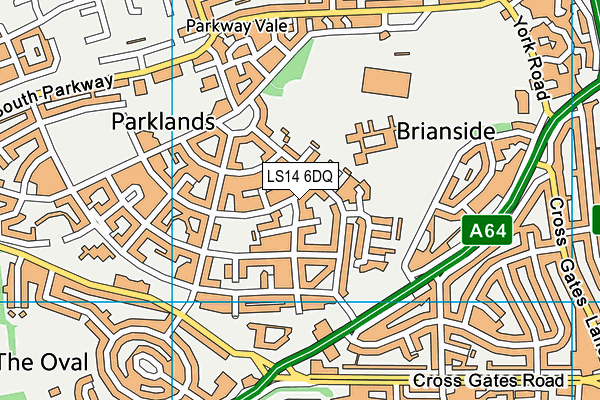 LS14 6DQ map - OS VectorMap District (Ordnance Survey)