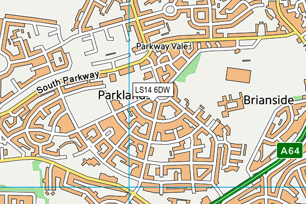 LS14 6DW map - OS VectorMap District (Ordnance Survey)