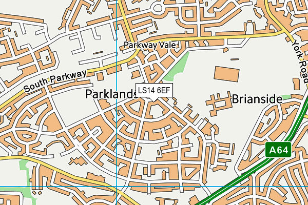 LS14 6EF map - OS VectorMap District (Ordnance Survey)
