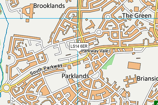 LS14 6ER map - OS VectorMap District (Ordnance Survey)