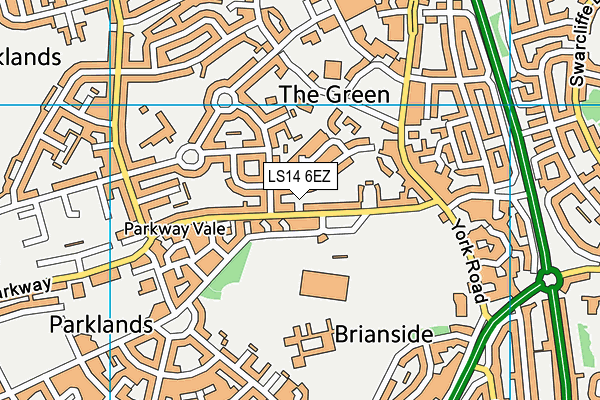LS14 6EZ map - OS VectorMap District (Ordnance Survey)