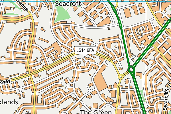 LS14 6FA map - OS VectorMap District (Ordnance Survey)