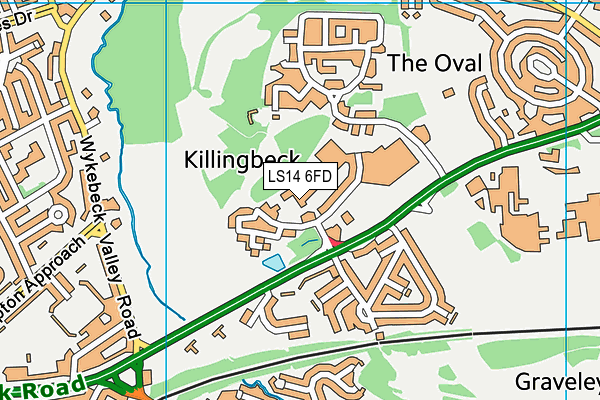LS14 6FD map - OS VectorMap District (Ordnance Survey)